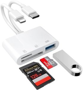 Lettore Schede SD per iPhone, Adattatore Scheda SD per iPhone, Lettore Schede Memoria USB C a Micro SD/SD, Lettore Schede Type C a SD/TF, Adattatore SD per iPhone 15/Pro Max/Pro/Plus/iPad (A)