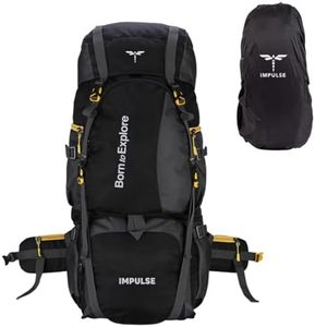 Impulse Rucksack bags 80 litres travel bag for men tourist bag for travel backpack for hiking trekking Bag for men camping Curve Black with 1 year Warranty | Black