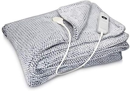 Navaris Couverture Chauffante Électrique 180 x 130cm - Plaid Doux Canapé Lit - Arrêt Automatique - Protection Surchauffe - Bleu Corail