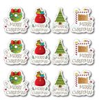 D2C Gift Wrap Stickers Merry Christmas With 4 Design Peel & stick Sticker for Gift Wrapping, Greeting card, Secret Santa Size 1.5 x1.3 inch Pack of 40 D3