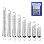 22pcs Extension Springs Assortment Kit, Length 5cm 6cm 7cm 8cm 9cm 10cm 11cm 12cm, Wire Diameter 1.2mm, Outside Diameter 12mm, Mechanical Strong Extension Springs with Hook Ends For DIY Repair