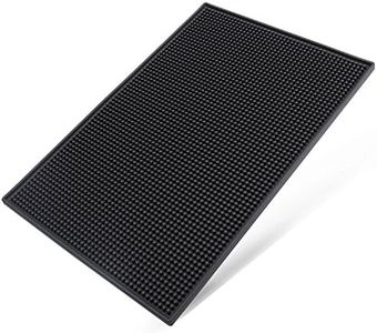 Facmogu 18 x 12 Inch Rubber Bar Mats, Black Heavy Duty Bar Mat PVC Rubber Wet Dish Drying Spill Matting Non Slip Heat Resistant for KTV Bar Glass, Restaurant, Home Counters