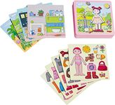 HABA Dress-up Doll Lilli in Tin Magnetic Travel Box - 54 Magnet Pieces and 4 Backgrounds