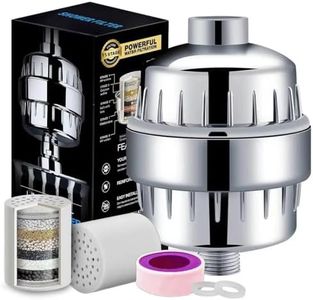 Sweedum 15 Stage Shower Head Filter For Hard Water - Remove Chlorine, Heavy Metals and Other Sediments - Vitamin C Water Softener - Reduce Dry Skin, Itchy Scalp - High Output Shower Water Filter
