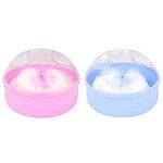 NAUZE 2 Pieces Baby Powder Puff Case Baby Fluff Sponge Case Portable Baby Soft Body Talcum Powder Fluff Container Baby Sponge Box