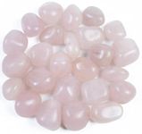 BEZAVO Rose Quartz Tumbled Stones and Crystals Bulk Polished Stones Rock Collection vase Filler tumbles Crystals Healing Reiki Gemstone Gifts Good Luck Fountain tumbles | Size 20-25 mm, 1LB