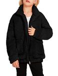 Arshiner Girls Boys Sherpa Fleece Jacket Zip Up Warm Fall Winter Outwear Coat Black 6t