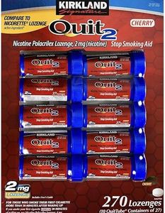 Kirkland Signature Quit 2 Nicotine Polacrilex Lozenges, Cherry Flavor, 270 Count