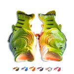 Coddies Fish Flops | The Original Bass Fish Slippers (7/8 UK (40/41 EU) Green)