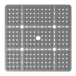 XIYUNTE Large Square Shower Mat Non Slip Anti Mould - 70x70cm Extra Large Non Slip Shower Mats for Inside Shower, Anti Slip Shower Mat for Elderly, Large Shower Tray Mat, Machine Washable, Clear Grey