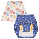 FLYISH DIRECT Girls Potty Training Pants, Toddler Girls Skirt with Built-in Absorbent Potty Training Underwear, Cotton Girls Training Pants in Skirt Style, 2 Packs, Circles & Flowers, 2 Years