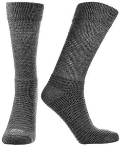Doctor's Choice Diabetic Socks for Men, Neuropathy Socks for Men, Non-Binding, Aloe Infused Socks for Arthritis, Gout, Diabetics, 1 Pair, Charcoal, Large