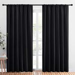 NICETOWN Black Blackout Curtain Blinds - Solid Thermal Insulated Window Treatment Blackout Drapes for Bedroom (2 Panels, 70 inches Wide by 84 inches Long)