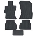 Custom fit for 2018-2023 Subaru Crosstrek / 2017-2023 Subaru Impreza Premium All-Weather Rubber Floor Mats and Liners Front and 2nd Row Heavy Duty Set (Black)