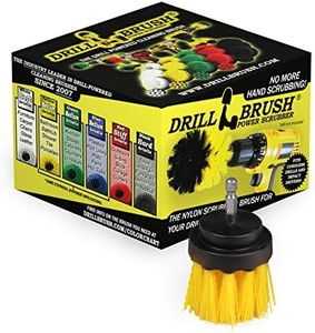 Drillbrush Yellow Medium Bristle Cleaning Supplies Brush for Drill & Impact Drivers - Use As A Shower Scrubber & to Clean Tile Grout Sink & Bathtub Surfaces. 2 Inch Diameter Brush Yellow-Medium