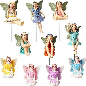 10 Pieces Garden Miniatures Fairies Mini Garden Figurine Fairies Decor for Fairy Outdoor Garden Yard Home Decoration (Lovely Fairy)