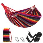 Anyoo Garden Cotton Hammock Comfortable Fabric Hammock with Tree Straps for Hanging Durable Hammock Up to 450lbs Portable Hammock with Travel Bag,Perfect for Camping Outdoor/Indoor Patio Backyard