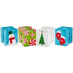 Hallmark Wrap Image Arts Holiday Gift Bag Bundle, 132, Christmas Tree, Snowmen