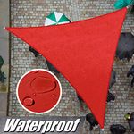 ColourTree 12' x 12' x 12' Red Triangle Waterproof Sun Shade Sail Canopy Awning Shelter Fabric Screen, 95% UV Blockage UV & Water Resistant, for Outdoor Patio Garden Carport (We Make Custom Size)