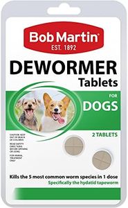 Bob Martin Worming Tablets for Dogs - Dog Worming Tablets - Dog Wormer Treatment for Puppies and Small Dogs Older Than 12 Weeks - Worming Treatment for Dogs Includes 2 Chewable Tablets