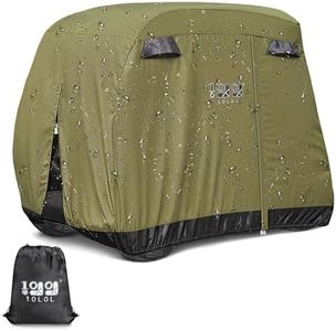 10L0L Golf Cart Covers,Waterproof Golf Cart Rain Covers 2 Passenger Universal Fits for Yamaha,Club Car, EZGO, 4 Passenger Golf Cart Storage Cover with 3 Zipper Doors-Green