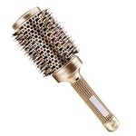 Number-One Round Hair Brush Nano Thermal Ceramic Ionic Hair Brush Boar Bristle Brush for Blow Drying Styling Curling Straightening, Increasing Hair Volume and Shine(2.1in)