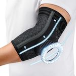 CAMBIVO Elbow Support for Men&Women 2 Pack, Upgraded Tennis Elbow Support Arm Sleeves with Gel Pad and Dual Stabilizers, Elbow Brace for Tennis/Golfer's Elbow, Weightlifting, Tendonitis