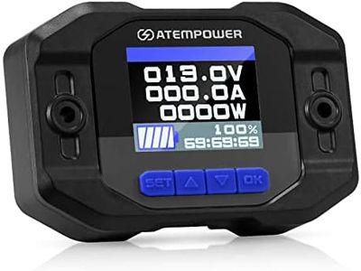 ATEM POWER 12V 200A Battery Monitor with Shunt Wire 12V Battery High Low Voltage RV Battery Monitor Real-time Monitor Voltage Current Watt Compatible with 12V Lithium, Lead-Acid, AGM, Gel Batteries