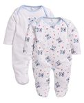 BabyGo Baby Romper 100% Cotton Rompers for New Born Baby| Babygro| Sleepsuits for Baby Boys & Girls |Onesies| Infant Clothes|WHITE| 0-3M| 3-6M| 6-9M| Pack of 2