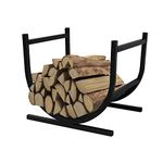 SCENDOR 17.5" Firewood Log Rack for Firewood, U-Shaped Heavy-Duty Iron Log Rack Stacking Rack Storage Rack Indoor Outdoor