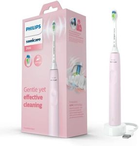 PHILIPS Sonicare 2100 with Sonic technology, QuadPacer and SmarTimer, 14-day battery life and a slim and egonomic design, Sugar Rose, HX3651/31