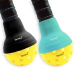 Tannius Pickleball Ball Retriever 2 Pack, Picks Up Easily Without Bending Down, Protects Your Back, Fits Any Standard Paddles, Elastic and Durable, Best Gift (1 Pack Black & 1 Pack Robin Egg Blue)