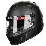 ILM Snell SA2020 Helmet Auto Racing, Lightweight Fiberglass Full Face Helmet for Adult Men and Women ILM-890 (MatteBlack,XL)