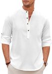 Zombom Men's Kurta || Chinese Collar Long Sleeves || Straight Hip Length Kurtas || Short Kurta for Men || for Festival || Function || Occasion Wear Fancy Kurta for || Best Gifts for Men White