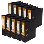 Pukka Pad, Black Recycled Lever Arch A4 Binder - 2 Ring, 70mm Paperboard File - Pack of 10 - Made of 100% Recycled Card, Recycle Me After Use