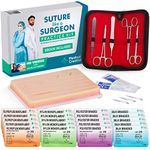 Suture Practice Kit by Medical Creations with Ebook Training Guide - Reusable Silicone Suturing Pad with Tool Kit Developed by Doctors - for Medical, Nursing, Vet Students