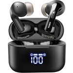 TOZO T20 Wireless Earbuds, Bluetooth Earphones 48.5 Hrs Playtime with LED Digital Display, IPX8 Waterproof, Dual Mic Call Noise Cancelling, 10mm Broad Range Speakers (In-Ear, Black)