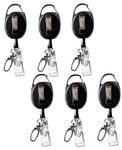 Retractable Badge Reel with Claw Clasp and Clip for Id Card Holders (6Pack)