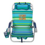 TECNOVOZ Tommy Bahamas 2000998 Folding Backpack Beach Chair, Yellow/Yellow/Pineapple