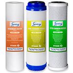 iSpring F3 3-pcs Replacement Filter Set for Water Filters with Standard 10-in Housings (3pcs: Sediment, Granular Activated Carbon, CTO Carbon Block)