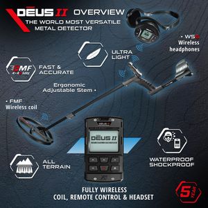 XP Deus II Metal Detector – 9-Inch Waterproof Search Coil