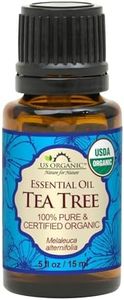 US Organic 100% Pure Tea Tree Essential Oil, Steam Distilled, USDA Certified Organic, Sourced from South Africa, Undiluted, Non-GMO (15 ml)
