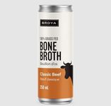 Broya Classic Beef Bone Broth | Premium 100% Grass Fed Beef with Collagen Protein | Paleo, Keto and Gluten-Free | Perfect for Sipping, Soup and Cooking Stock | (6 Cans)