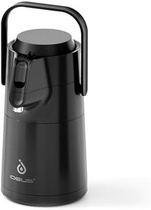 IDEUS 74 oz Stainless Steel Thermal Coffee Carafe, Double Wall Vacuum Insulated Airpot Coffee Dispenser with Pump, 12 Hour Heat 24 Hour Cold Retention, Black