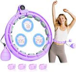 MOSHEEHDOR 2025 New Silent Smart Weighted Fitness Hoop, Weighted Hula Circle Hoops for Adults Weight Loss,18 Detachable Links Waist 30"- 50", Exercise Hula for Women & Men (Purple)