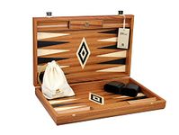 Large Wooden Championship Tournament Manopoulos Backgammon Set Mahogany 23 Inch Storage Racks Included And Backgammon Pieces