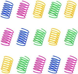 ISMARTEN 100 Pack Pet Wide Colorful Springs Cat Toys Plastic Coil Spiral Springs for Cat Kitten Pets (Random Color)