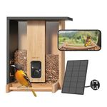 Netvue Birdfy Upgraded Bird Feeder Camera, Bamboo Outdoor Bird House with Solar Panel, Bird Watching Cam Auto Capture& Notify Birds, FSC Certified, Eco Friendly, Wide Bird Perch