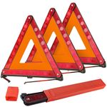 DASBET Emergency Warning Triangles | Roadside Safety Triangle, 3 Pack Foldable Warning Reflective Triangle with Case for Vehicles Breakdown