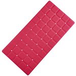 Webos Foldable Silicone Bathtub Mat: Jumbo Size Heavy Duty Safety Bath Mat for Tub Without Suction Cups Non Slip Bath & Shower Mat for Textured, Reglazed, Refinished Tub (Crimson Red, 35.8 x 17.7)